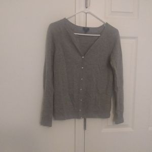Talbots Gray Women's Cardigan Sweater - pure Italian Merino